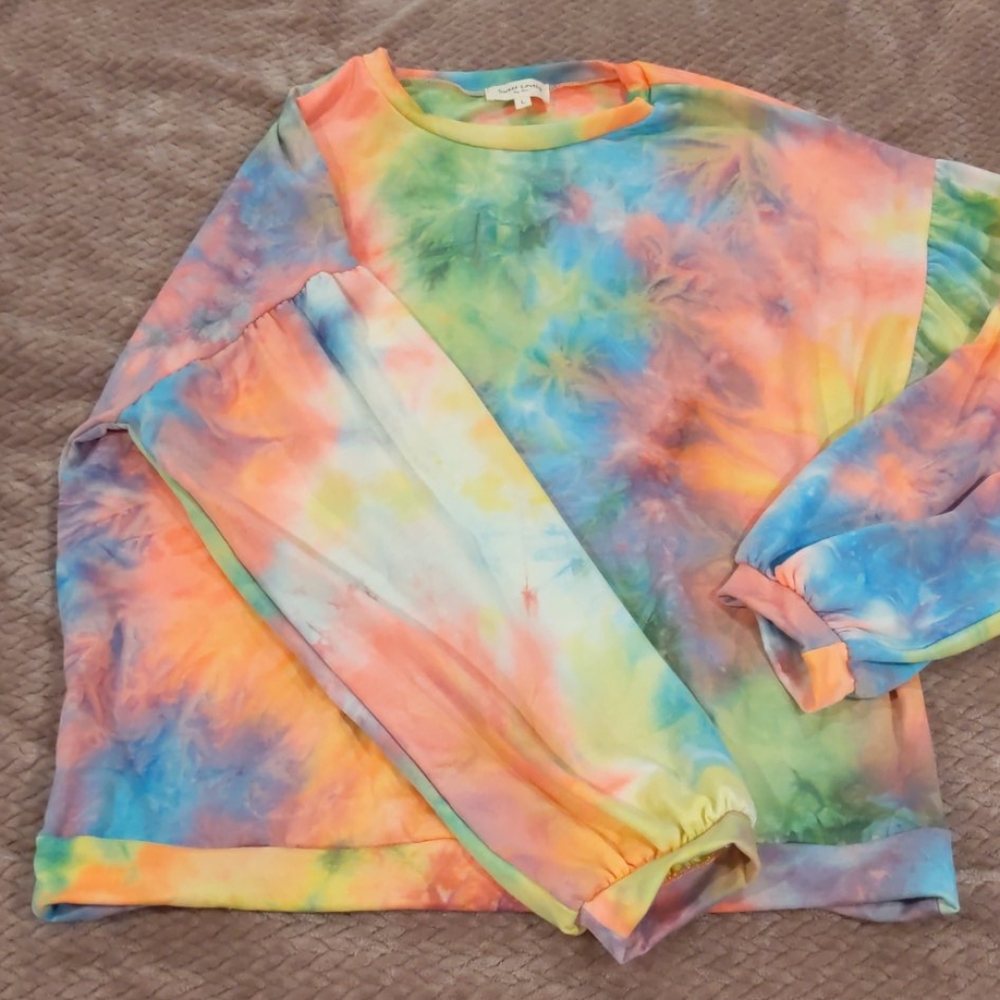 NWOT Long sleeve shirt - BRIGHT tie-dye